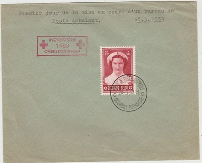Belgium 1953 Cover with '53 Red Cross issue as postage   good condition - Image 1 of 2