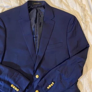 Lauren Ralph Lauren Blazer Herren 44R dunkelblau Wollmischung Goldknöpfe Jacke - Bild 1 von 11