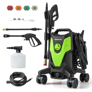 3 Self-Priming Ways Electric Pressure Washer w/ 4 Universal Wheels, 4 Nozzles - Picture 1 of 10