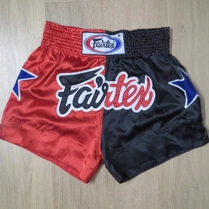 Pantalones Cortos Fairtex Para Hombres XL Muay Thai Sparring Negro Rojo Estrella Boxeo MMA UFC - Imagen 1 de 10