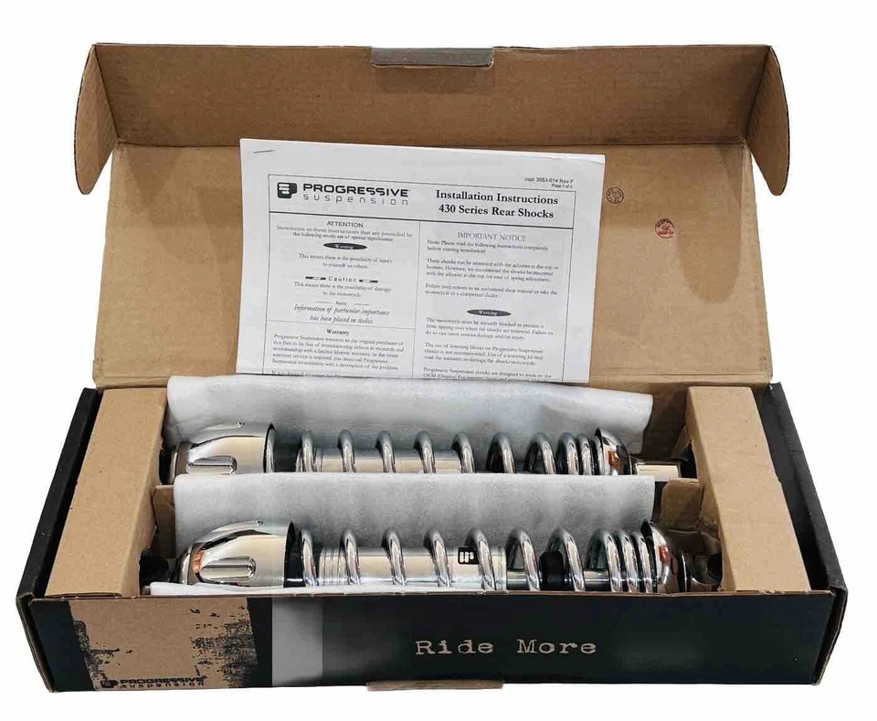 Amortecedores cromados suspensão progressiva 430 Series 13" para BMW Honda Suzuki Yamaha - Imagem 1 de 4