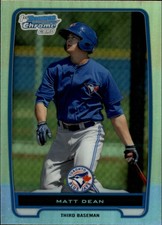 2012 (BLUE JAYS) Bowman Chrome Prospects Refractors #BCP118 Matt Dean