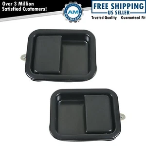 Outside Exterior Door Handles Black Left & Right Pair Set for Jeep Wrangler CJ7 - Picture 1 of 6