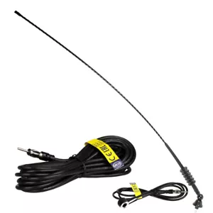 Car Aerial Antenna Radio Fm/Am Roof Fender Mast 80Cm + 4.5 Meter Extension Cable - Afbeelding 1 van 12