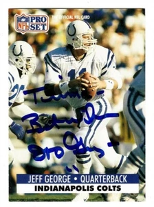 Jeff George Signed 1991 Pro Set Card #177 Indianapolis Colts To Timothy - Imagen 1 de 1