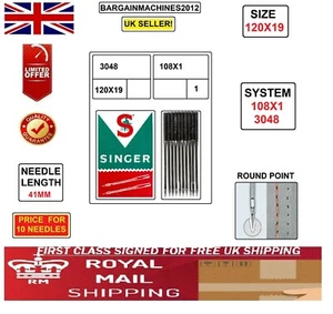 SINGER 108X1 SIZE19/120 BUTTON & EMBROIDERY INDUSTRIAL SEWING MACHINE(10)NEEDLE - Picture 1 of 3