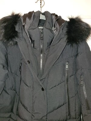 Chaqueta Abrigo XERSION Mujer NEGRO Piel Sintética Borde Puffer XXL EXC Foto 1 de 4