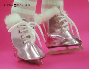 Pink Metallic Fury Ice Skates - 18 Inch Doll Skates - 18 Inch Doll Shoes - Picture 1 of 2