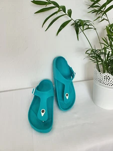 Damen Schuhe Sandalen Zehentrenner 38 Grün Badeschuhe - Bild 1 von 5