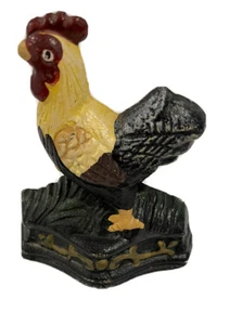 Rooster Cast Iron YT 182 Decorative Stopper Farm Figurine Doorstop Hand Painted - Picture 1 of 5