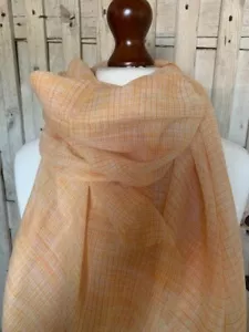 Superfeine leichte Merinowolle Karo Pashmina in Cantaloupe von Pashmina Love - Bild 1 von 4