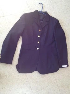 Dressur MANTEL * Damen 16R * schwarz 100% WOLLE Made Romania NEU Ovation - Bild 1 von 4