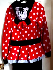 Minnie Mouse warmer Fleece-Overall mit Kapuze Nachtwäsche Kostüm Erwachsene Größe Small - Bild 1 von 2