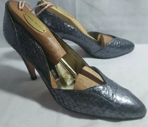 Walter Steiger Grey Snake Scales High Heels Size 8 - Picture 1 of 8