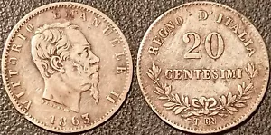 Italie - Vittorio Emanuele II - 20 centesimi 1863 T, Turin ! KM#13 - Imagen 1 de 1