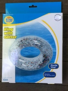 Swim Ring with Colored Glitter Swim Ring Tube Inflatable Pool Float 36"x36" New - Picture 1 of 4