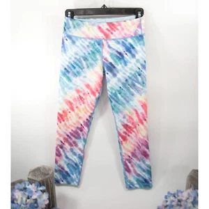 Atheleta High Rise Girls Rainbow Tie Dye Soft Cropped Leggings Size XL 14 EUC - Picture 1 of 5