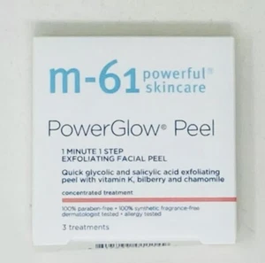 M-61 PowerGlow Peel 1 Minute Exfoliating Facial Peel 3 Treatments New in Box - Picture 1 of 2