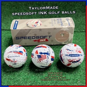 Pelotas de golf TaylorMade Speedsoft TINTA (ROJA, BLANCA Y AZUL) BANDERA DE EE. UU. - 3 PELOTAS NUEVAS - Imagen 1 de 2
