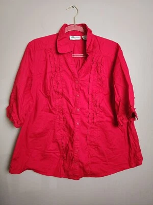 Camisa para mujer Millenium roja con botones talla 3XL Foto 1 de 4