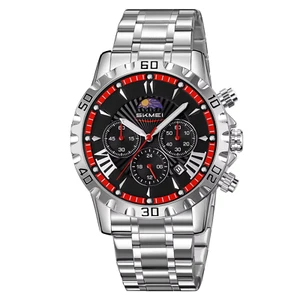 SKMEI Silver/Black 9352 Business Men Quartz Wristwatch Watch Waterproof 45mm - Picture 1 of 4