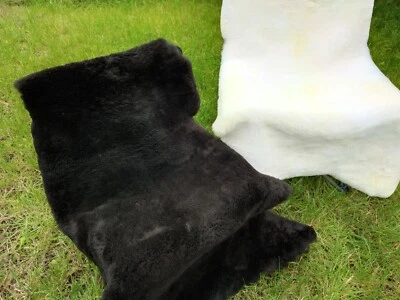 PROVELLUS Vera pecora tedesca merino naturale bianco e nero/marrone scuro denso L -XXL