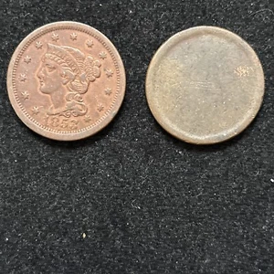 2 STÜCK LOT; 1853 GROSSES 1C SS++ UND GROSSES 1C BLANKO PLANCHET - Bild 1 von 6