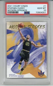 Panini Court Kings Modern Strokes 2021 #1 Stephen Curry Warriors PSA 10 Low Pop - Imagen 1 de 2