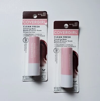 Lote de 2 Bálsamo Labial Tintado Fresco CoverGirl Hidratación 600 Bliss You Berry * Foto 1 de 4