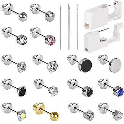1 Piece Ear Piercing Kit Ear Piercing Gun with CZ Stud Earrings/Piercing Needles - Image 1 of 4