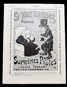 Supreme Pills Trabant by Oge Original Ad Page Cock-a-doodle-doo 1900 - Picture 1 of 5