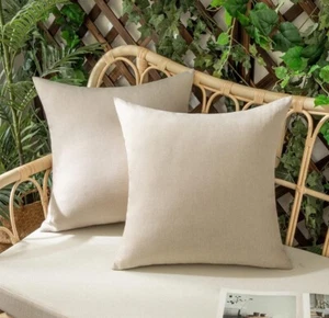 Set of 2 Outdoor Waterproof Throw Pillow Covers Rust Decorative Farmhouse Pillow - Picture 1 of 6