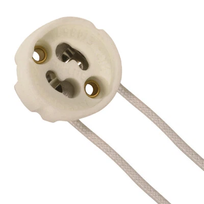 Satco 90-1552 Ceramic GU10 LED Halogen Light Socket With 8" Inch Wires Leads - Image 1 of 4