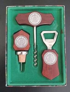 Vintage Barset Holz Monopol 3-teilig Korkenzieher Kapselheber Stopfen in OVP TOP - Bild 1 von 7