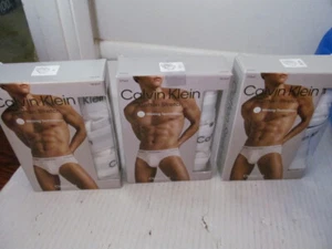 Calvin Klein Cotton Stretch Hip Brief 3-Pack, Classic Fit, White, Size L - Picture 1 of 4