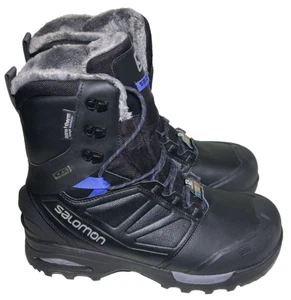 Salomon Womens 8 TOUNDRA PRO CSWP W Snow Boots PHANTOM/Black/Amparo Blue - Picture 1 of 16