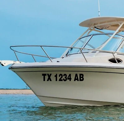 Calcomanías personalizadas para números de registro de barco Jet Ski Marina pegatinas: (Juego de 2) Foto 1 de 4