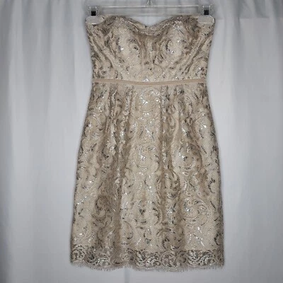 Vestido sem alças Jenny Yoo 2 Hudson bege renda império coquette luxo romântico - Imagem 1 de 4