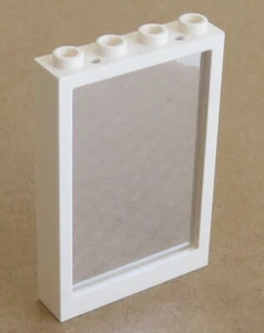 LEGO - Finestra/Finestra 1x4x5 con vetro e adesivo (specchio), bianco #2493c01pb01 - Foto 1 di 1