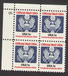 US. O127. 1c. Eagle Official Mail Stamp. PB4 #6UL. MNH. 1983 - Picture 1 of 1