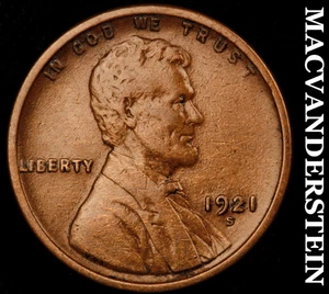 1921-S Lincoln Wheat Cent - Scarce  Extra Fine  Semi-key  Better Date  #F4923 - Picture 1 of 2