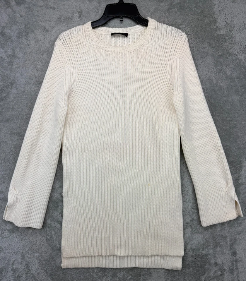 The Row Women's Knit Sweater Sz M Ivory White Bell Sleeve Long Wool Crewneck - Image 1 of 4