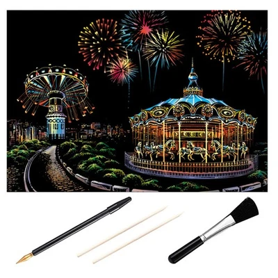 Scrape Tool Set Kids Drawing Kit Child DIY Scratching Paper Crafts - image 1 of 4