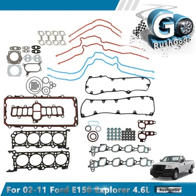 Full Cylinder Gasket Set For Ford E150 Explorer Mercury Grand Marquis SOHC 4.6L - Изображение 1 из 4