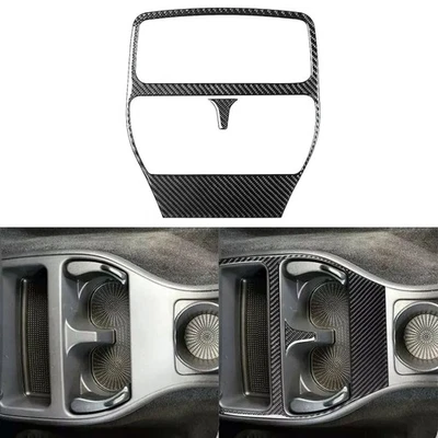 Cubierta de portavasos de agua de fibra de carbono real 2 piezas para Dodge Dakota Durango 2001-2004 Foto 1 de 4