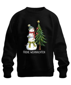 Frohe Weihnachten Schneemänner Weihnachtsbaum Niedlich Kinder Unisex Sweatshirt  - Bild 1 von 25