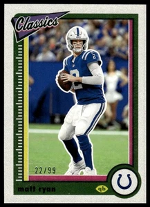 Panini Classics 2022 Matt Ryan #40 Red Back 22/99 - Foto 1 di 2