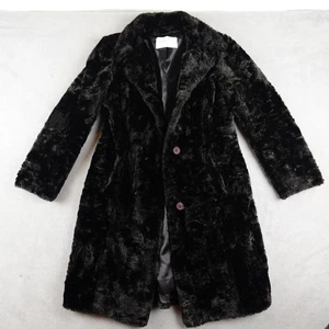 Hugo Buscati Collection Coat Womens Medium Faux Fur Long Button Front Jacket - Picture 1 of 24