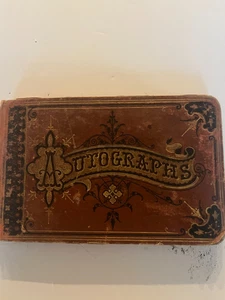 Antikes Autogrammbuch Ende des 19. Jahrhunderts Maine Victorian Floral Album - Bild 1 von 4