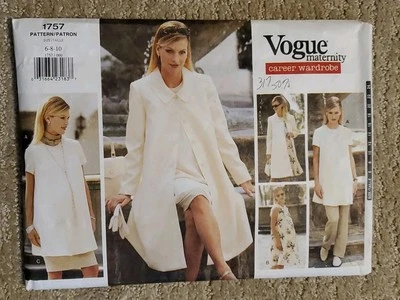 Chaqueta de Maternidad Vestido Pantalones Túnica Falda Vogue 1757 Patrón 6-8-10  Foto 1 de 2